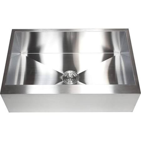 CONTEMPO LIVING 36 in Single Bowl Flat Front Farmhouse Apron Kitchen Sink Stainless Steel HFS3621